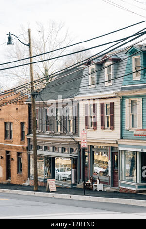 Main Street in der Innenstadt von alten Ellicott City, Maryland Stockfoto