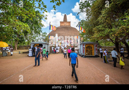 Abhayagiri Vihāra Kloster in Anuradhapura, Sri Lanka, am 17. September 2016 Stockfoto