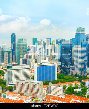 Antenne Stadtbild von Singapur modernen Stadtzentrum mit chinatown unter Stockfoto