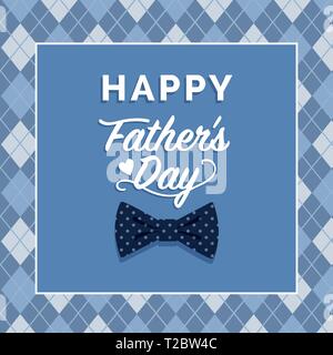 Happy day Card's Vater mit Wünschen und Polka Dot Bow Tie Stock Vektor