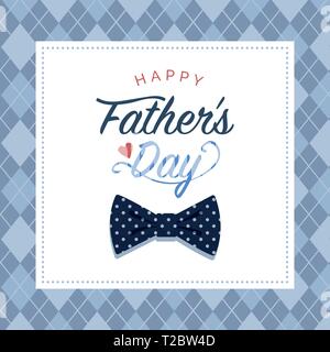 Happy day Card's Vater mit Wünschen und Polka Dot Bow Tie Stock Vektor