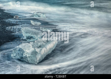 Jokulsarlon, Diamond Beach, Austurland, Island, Europa Stockfoto