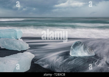 Jokulsarlon, Diamond Beach, Austurland, Island, Europa Stockfoto