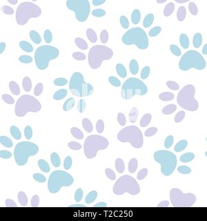 Hintergrund mit Schattenrissen von Katze oder Hund Platzbedarf. Vector Illustration animal paw-Pattern. Pfotenabdruck nahtlos. Stock Vektor