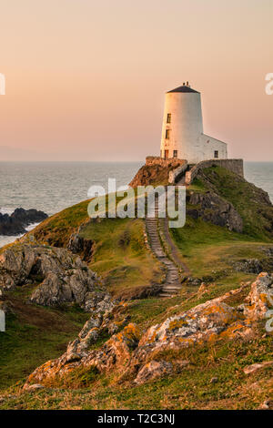 Insel Anglesey llandwyn Leuchtturm. Stockfoto