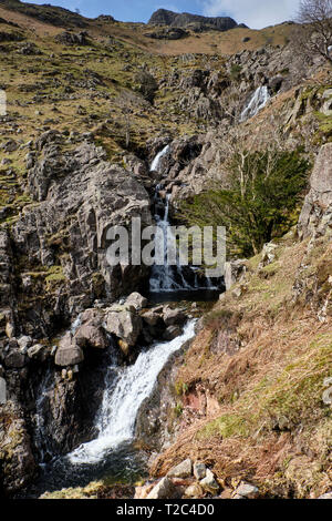 Stickle Ghyll Wasserfälle, Langdale, Lake District, Cumbria Stockfoto