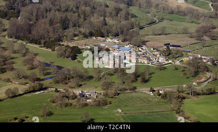 Luftaufnahme des Swinton Park Estate in der Nähe von Masham und Ripon, North Yorkshire Stockfoto