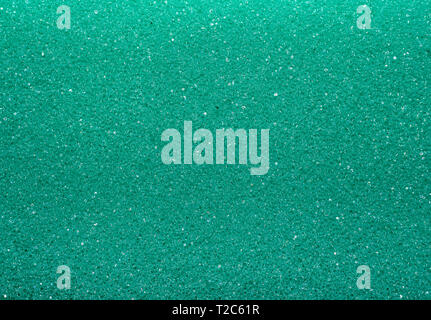 Extreme Makroaufnahme eines grünen Dish Wash Schwamm für den Aufbau des Materials. Stockfoto