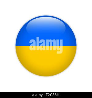 Schaltfläche der Flagge Ukraine Stock Vektor