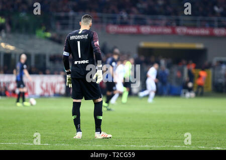 Mailand, Italien. 31 Mär, 2019. Samir Handanovic des FC Internazionale während der Serie A-Spiel zwischen dem FC Internazionale und SS Lazio. Credit: Marco Canoniero/Alamy leben Nachrichten Stockfoto