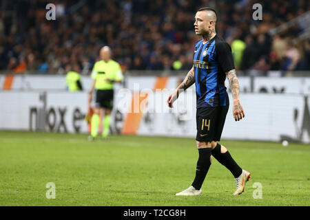 Mailand, Italien. 31 Mär, 2019. Radja Nainggolan des FC Internazionale während der Serie A-Spiel zwischen dem FC Internazionale und SS Lazio. Credit: Marco Canoniero/Alamy leben Nachrichten Stockfoto