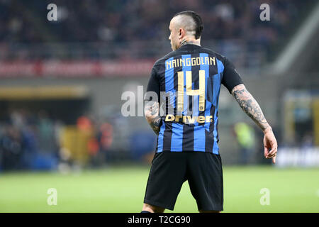 Mailand, Italien. 31 Mär, 2019. Radja Nainggolan des FC Internazionale während der Serie A-Spiel zwischen dem FC Internazionale und SS Lazio. Credit: Marco Canoniero/Alamy leben Nachrichten Stockfoto