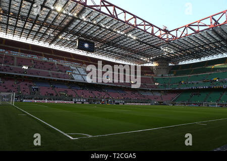 Mailand, Italien. 31 Mär, 2019. Stadio Giuseppe Meazza San Siro während der Serie A-Spiel zwischen dem FC Internazionale und SS Lazio. Credit: Marco Canoniero/Alamy leben Nachrichten Stockfoto