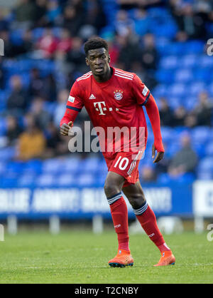 Reading, Berkshire, Großbritannien. 01 Apr, 2019. Kwasi Okyere des FC Bayern München II in der Premier League International Cup Match zwischen Lesen U 23 und Bayern München II im Madejski Stadium, Reading, England am 1. April 2019. Foto von Andy Rowland. Credit: Andrew Rowland/Alamy leben Nachrichten Stockfoto