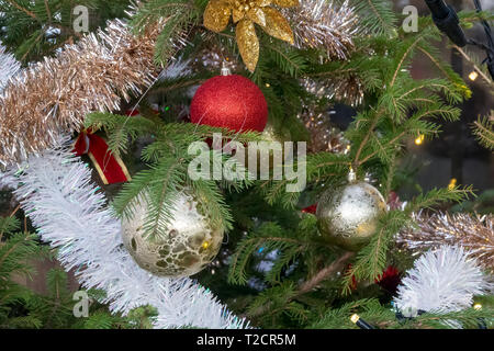 Weihnachten Baum Dekoration. Close-up Stockfoto