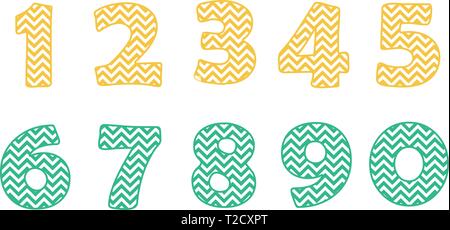 Zahlen Chevron eingestellt Stock Vektor