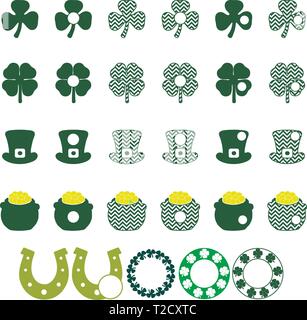 Einstellen der St. Patrick's Day Silhouetten Stock Vektor