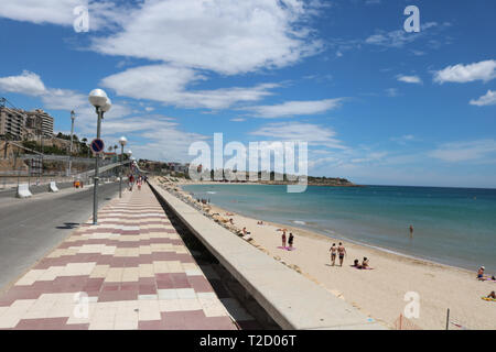 Platja del Miracle Beach in Tarragona, Juni 2018. Stockfoto