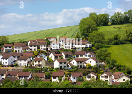 Kleine Kästen - Gepflegte Wohnanlage von nahezu identischen freistehende Stadthäuser in der Küstenstadt Teignmouth, Devon, Großbritannien Stockfoto