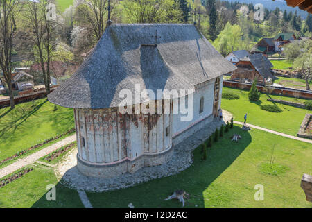 Kloster in Mănăstirea Humorului, Bucovina Region. Rumänien Stockfoto