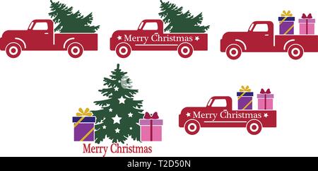 Weihnachtstruck mit Geschenken Stock Vektor