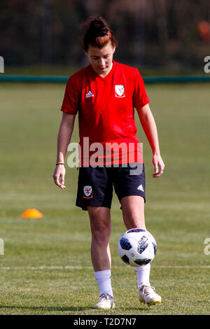 Wales Frauen am Bahnhof usw Sport Park vor der Wales v Tschechische Republik Internationale freundlich an Rodney Parade am Donnerstag. Stockfoto