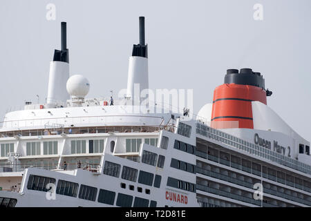 Queen Mary 2 - Cunard Line Kreuzfahrt Stockfoto