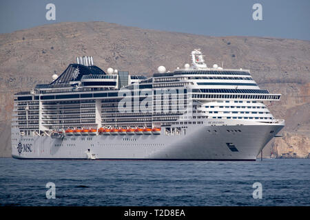 Kreuzfahrtschiff MSC Splendida auf See Stockfoto