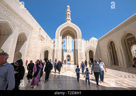 Sultan Qaboos Grand Mosque in Muscat, Oman Stockfoto