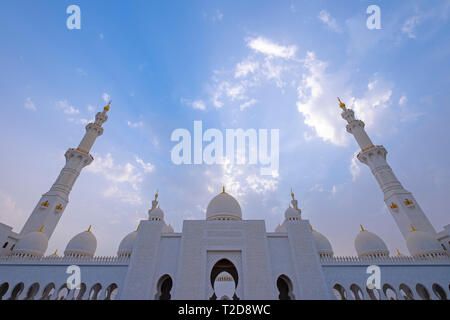 Sheikh Zayed Grand Moschee, Abu Dhabi, Vereinigte Arabische Emirate Stockfoto