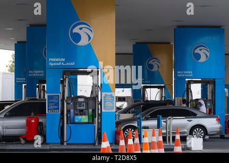 Tankstelle in den Vereinigten Arabischen Emiraten Stockfoto