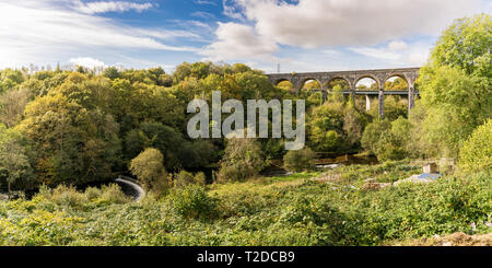 Die Cefn-Coed Viadukt in Merthyr Tydfil, Mid Glamorgan, Wales, Großbritannien Stockfoto