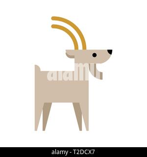 Bergziege isoliert. Tier Vektor-illustration Tier Stock Vektor