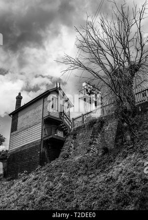 Stellwerk in Bad Salzungen Station auf dem Severn Valley Railway Stockfoto