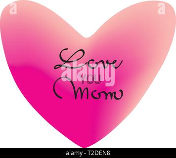 Einfach glänzend glücklich Muttertag Karte. Hand schriftliche Kalligraphie Herz. Einfach glänzend glücklich Muttertag Karte. Hand Kalligraphie geschrieben Stock Vektor