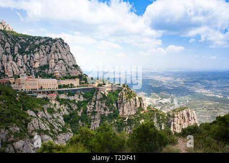 Kloster Montserrat. Santa Maria de Montserrat ist Benediktinerabtei auf dem Berg Montserrat, Roquetas de Mar, Katalonien, Spanien Stockfoto