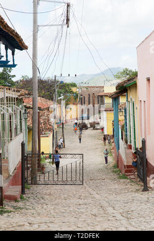 Zurück street scene Trinidad, Kuba Stockfoto