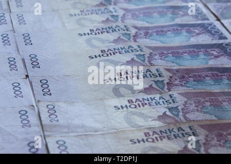 In der Nähe der albanischen Lek. Albanien nationalen Währung Stockfoto