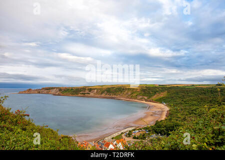 Ausgedehnte marine Bild der Bucht in [Songbook], North Yorkshire, England Stockfoto