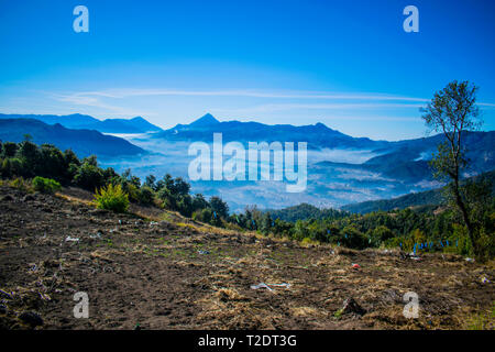 Un Gran Fondo gran una Velle hermoso Vista y Mirador El granizo santa cruz de cajola Xela quetzaltenango Ciudad del Valle Hermoso un lugar Stockfoto