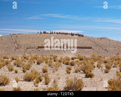 Friedhof in der Wüste in der Nähe von San Antonio de los Cobres, Argentinien Stockfoto