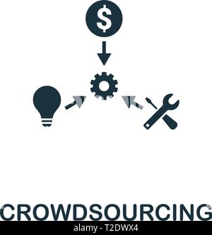 Crowdsourcing Symbol. Kreative element Design vom Inhalt icons Collection. Pixel Perfect Crowdsourcing Symbol für Web Design, Anwendungen, Software, Drucken usag Stock Vektor