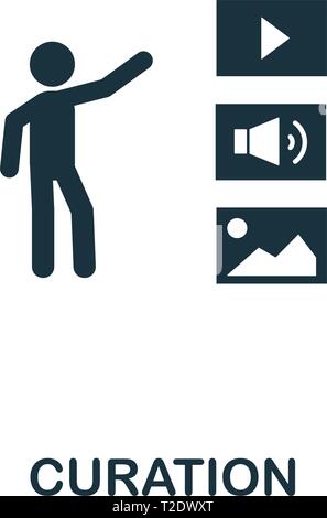 Kuration Symbol. Kreative element Design vom Inhalt icons Collection. Pixel Perfect Curation Symbol für Web Design, Anwendungen, Software, drucken. Stock Vektor