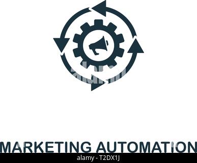 Marketing Automation Symbol. Kreative element Design vom Inhalt icons Collection. Pixel Perfect Marketing Automation Symbol für Web Design, Apps,-Softw. Stock Vektor