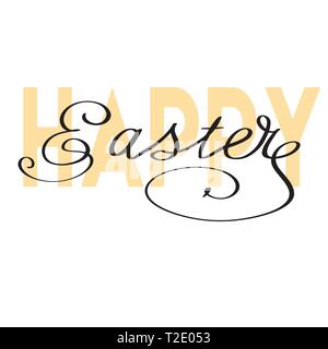 Frohe Ostern handgezeichneten Schriftzug. Moderne Kalligraphie. Vector Illustration. Stock Vektor