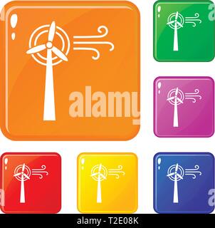 Wea anlage Icons Set Vector Farbe Stock Vektor