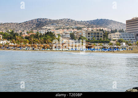 Tropical Beach in Limassol, Zypern. Stockfoto