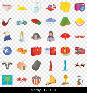 World Architecture Symbole, Cartoon Stil Stock Vektor