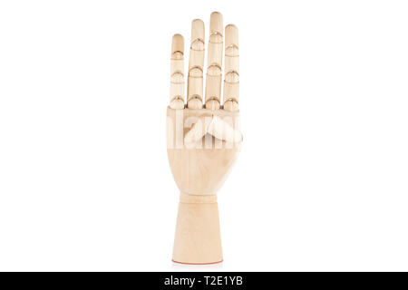 B schreiben. gehörlose Gebärdensprache auf weißem Hintergrund Stockfoto