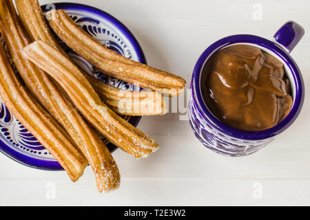 Churros con chocolate Spanien Stockfoto